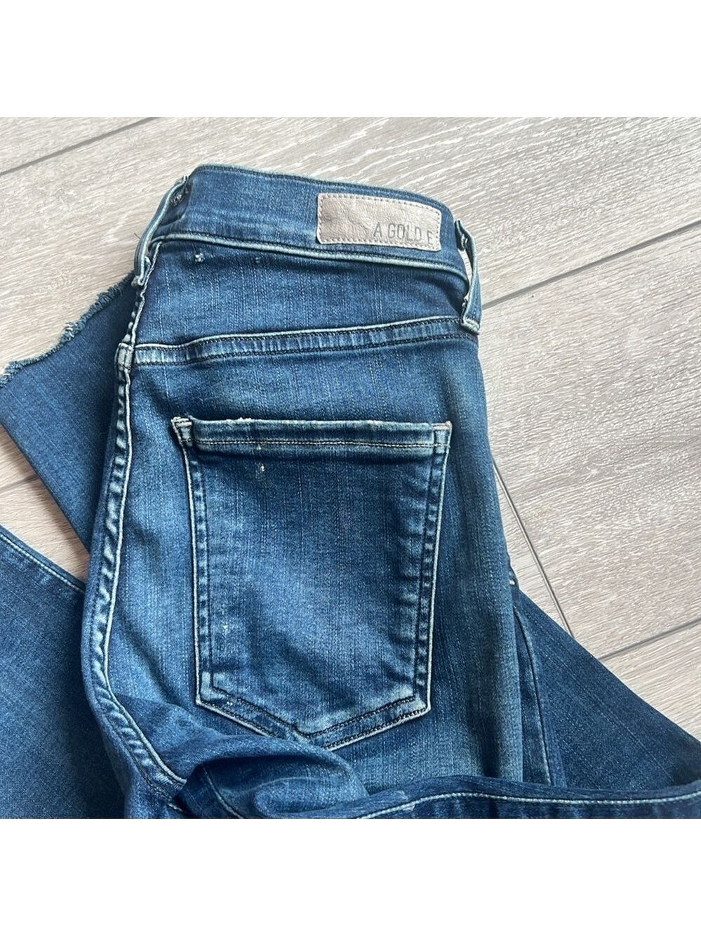Agolde Sophie crop denim jeans distressed hem size 26 - Picture 8 of 8